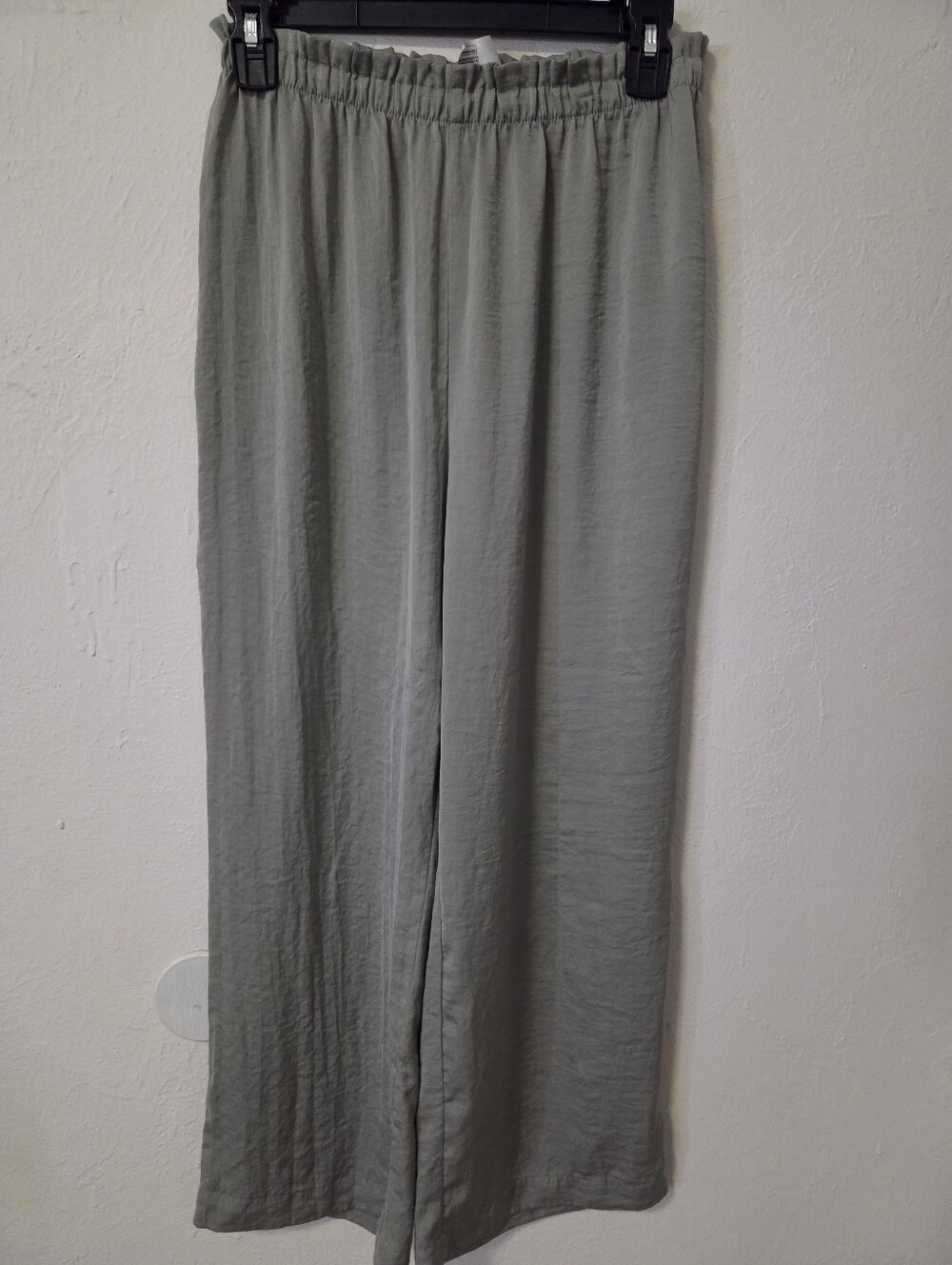 H&M Sage Green Elastic Waist Wide-Leg Pants